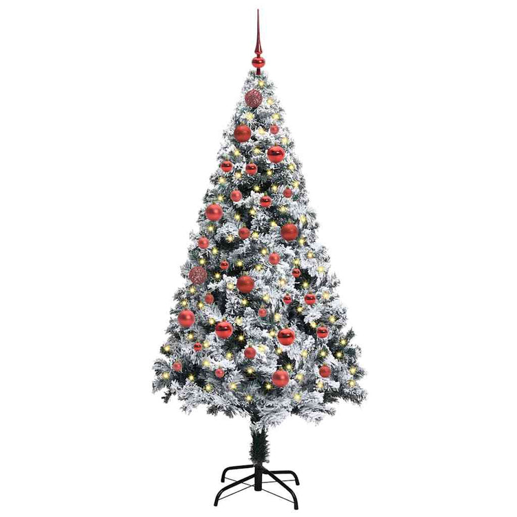 Vidaxx sapin de Noël artificiel avec 150 LED blanc 150 cm PVC et acier et plastique