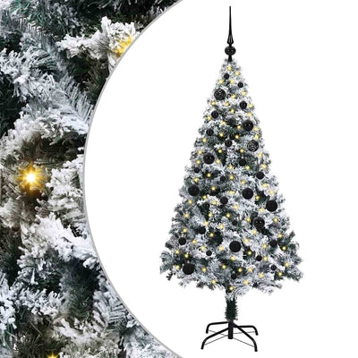 Vidaxx sapin de Noël artificiel avec 150 LED blanc 150 cm PVC et acier et plastique