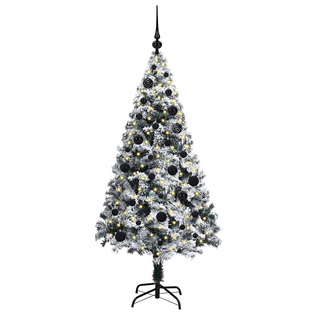 Vidaxx sapin de Noël artificiel avec 150 LED blanc 150 cm PVC et acier et plastique
