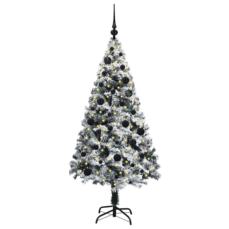 Vidaxx sapin de Noël artificiel avec 150 LED blanc 150 cm PVC et acier et plastique