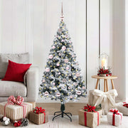 Vidaxx sapin de Noël artificiel avec 150 LED blanc 150 cm PVC et acier et plastique - afbeelding 1