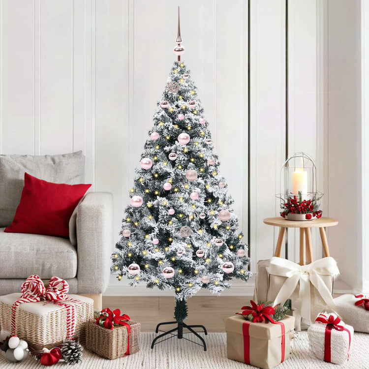 Vidaxx sapin de Noël artificiel avec 150 LED blanc 150 cm PVC et acier et plastique