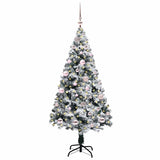 Vidaxx sapin de Noël artificiel avec 150 LED blanc 150 cm PVC et acier et plastique - afbeelding 3