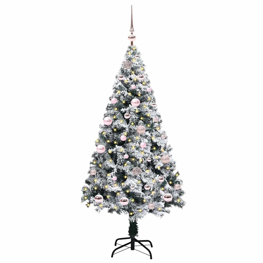Vidaxx sapin de Noël artificiel avec 150 LED blanc 150 cm PVC et acier et plastique