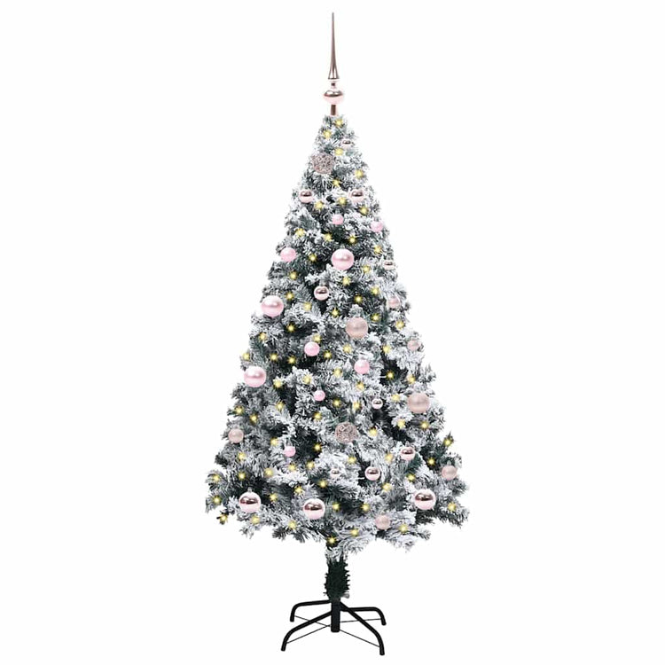 Vidaxx sapin de Noël artificiel avec 150 LED blanc 150 cm PVC et acier et plastique