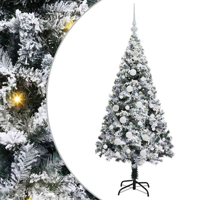 Vidaxx sapin de Noël artificiel avec 150 LED blanc 150 cm PVC et acier et plastique