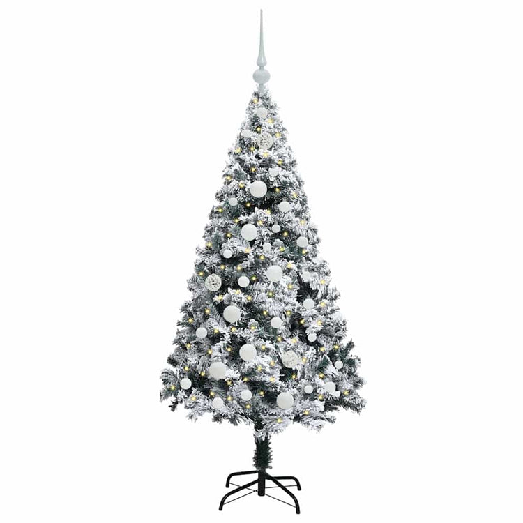 Vidaxx sapin de Noël artificiel avec 150 LED blanc 150 cm PVC et acier et plastique