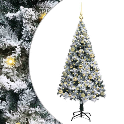 Vidaxx sapin de Noël artificiel avec 150 LED blanc 150 cm PVC et acier et plastique