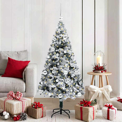 Vidaxx sapin de Noël artificiel avec 150 LED blanc 150 cm PVC et acier et plastique
