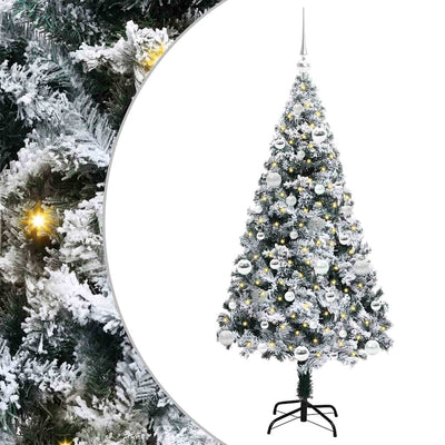 Vidaxx sapin de Noël artificiel avec 150 LED blanc 150 cm PVC et acier et plastique