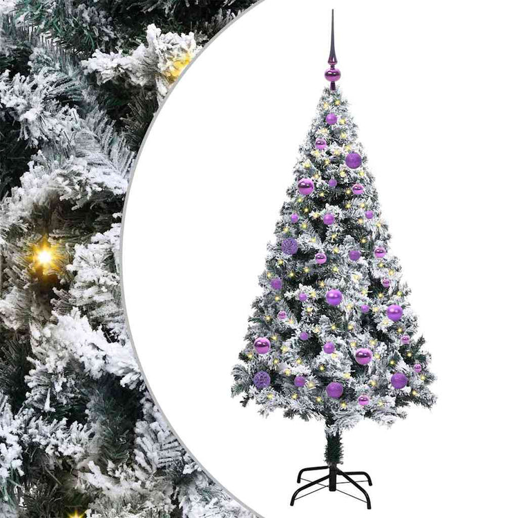 Vidaxx sapin de Noël artificiel avec 150 LED blanc 150 cm PVC et acier et plastique