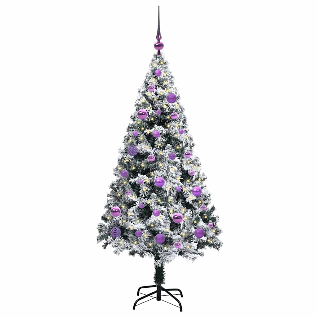 Vidaxx sapin de Noël artificiel avec 150 LED blanc 150 cm PVC et acier et plastique