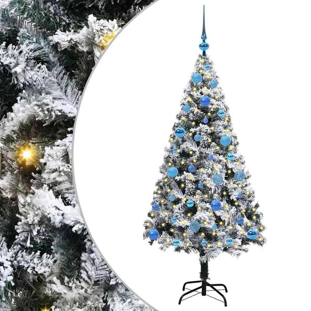 Vidaxx sapin de Noël artificiel avec 150 LED blanc 150 cm PVC et acier et plastique