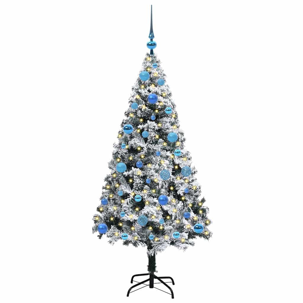 Vidaxx sapin de Noël artificiel avec 150 LED blanc 150 cm PVC et acier et plastique