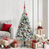 Vidaxx sapin de Noël artificiel avec 150 LED blanc 150 cm PVC et acier et plastique - afbeelding 1
