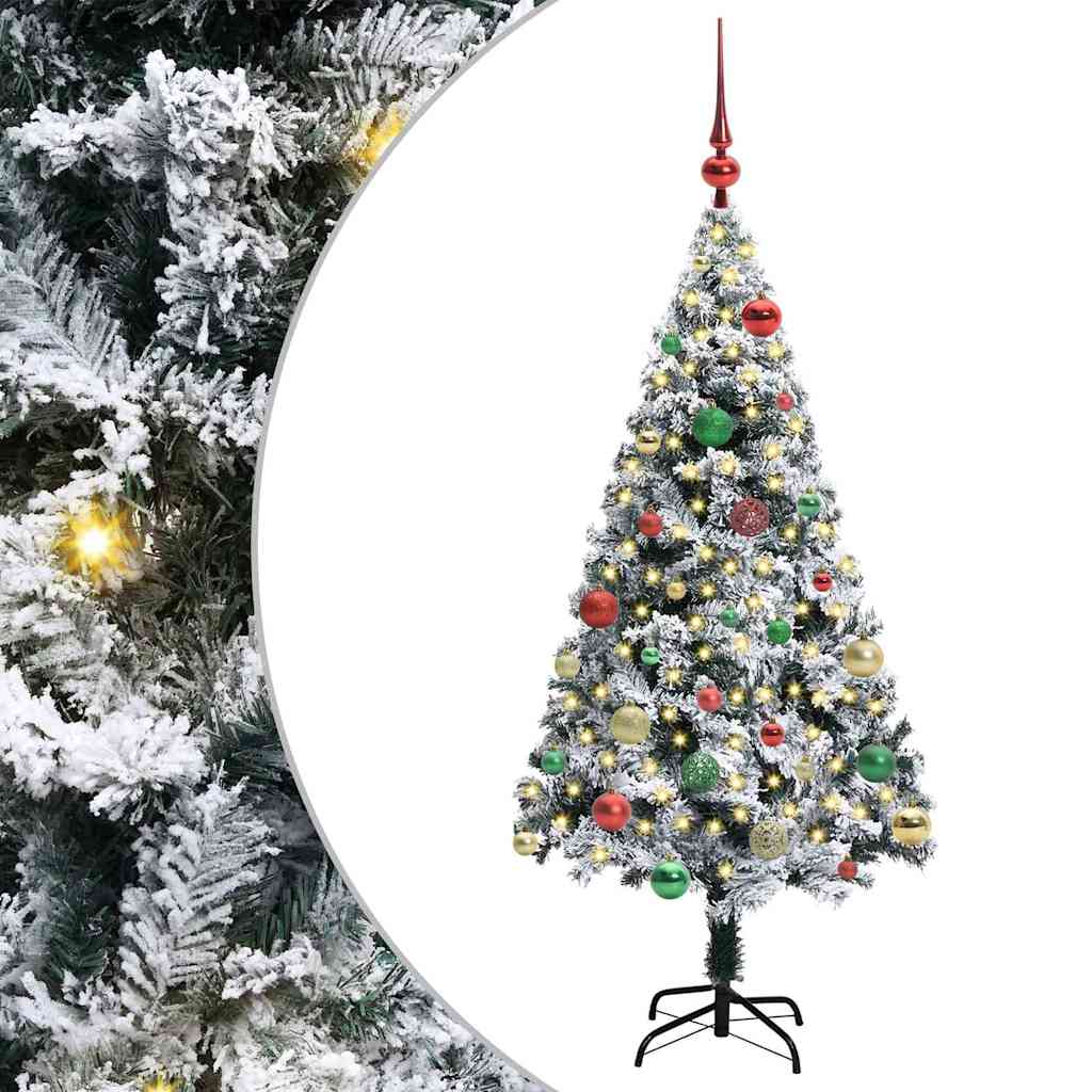 Vidaxx sapin de Noël artificiel avec 150 LED blanc 150 cm PVC et acier et plastique