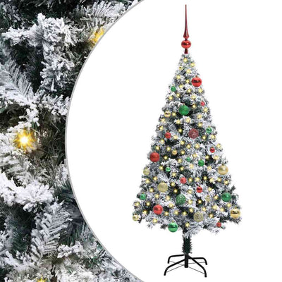 Vidaxx sapin de Noël artificiel avec 150 LED blanc 150 cm PVC et acier et plastique