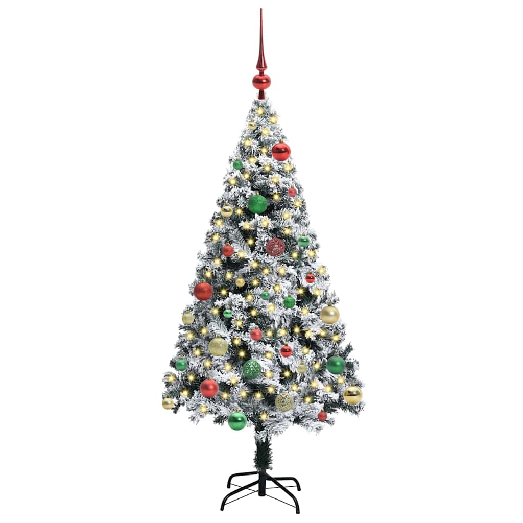 Vidaxx sapin de Noël artificiel avec 150 LED blanc 150 cm PVC et acier et plastique