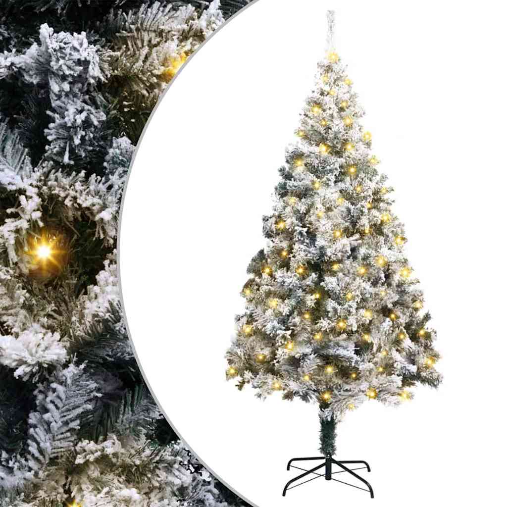 Vidaxx sapin de Noël artificiel avec 300 LED blanc 180 cm PVC et acier et plastique