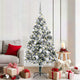 Vidaxx sapin de Noël artificiel avec 300 LED blanc 180 cm PVC et acier et plastique