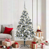 Vidaxx sapin de Noël artificiel avec 300 LED blanc 180 cm PVC et acier et plastique - afbeelding 1