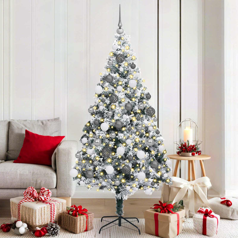 Vidaxx sapin de Noël artificiel avec 300 LED blanc 180 cm PVC et acier et plastique