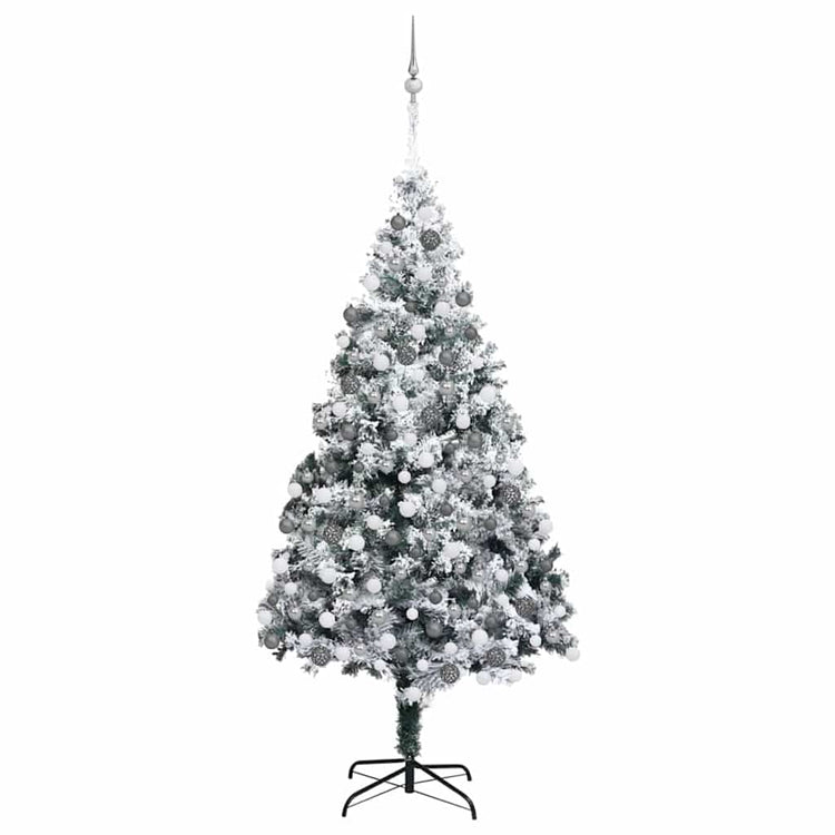 Vidaxx sapin de Noël artificiel avec 300 LED blanc 180 cm PVC et acier et plastique