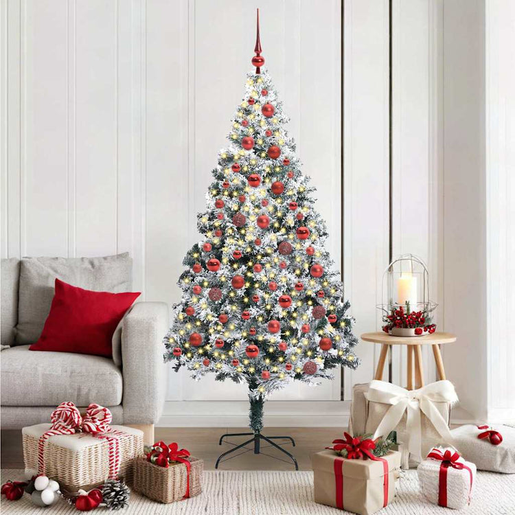 Vidaxx sapin de Noël artificiel avec 300 LED blanc 180 cm PVC et acier et plastique