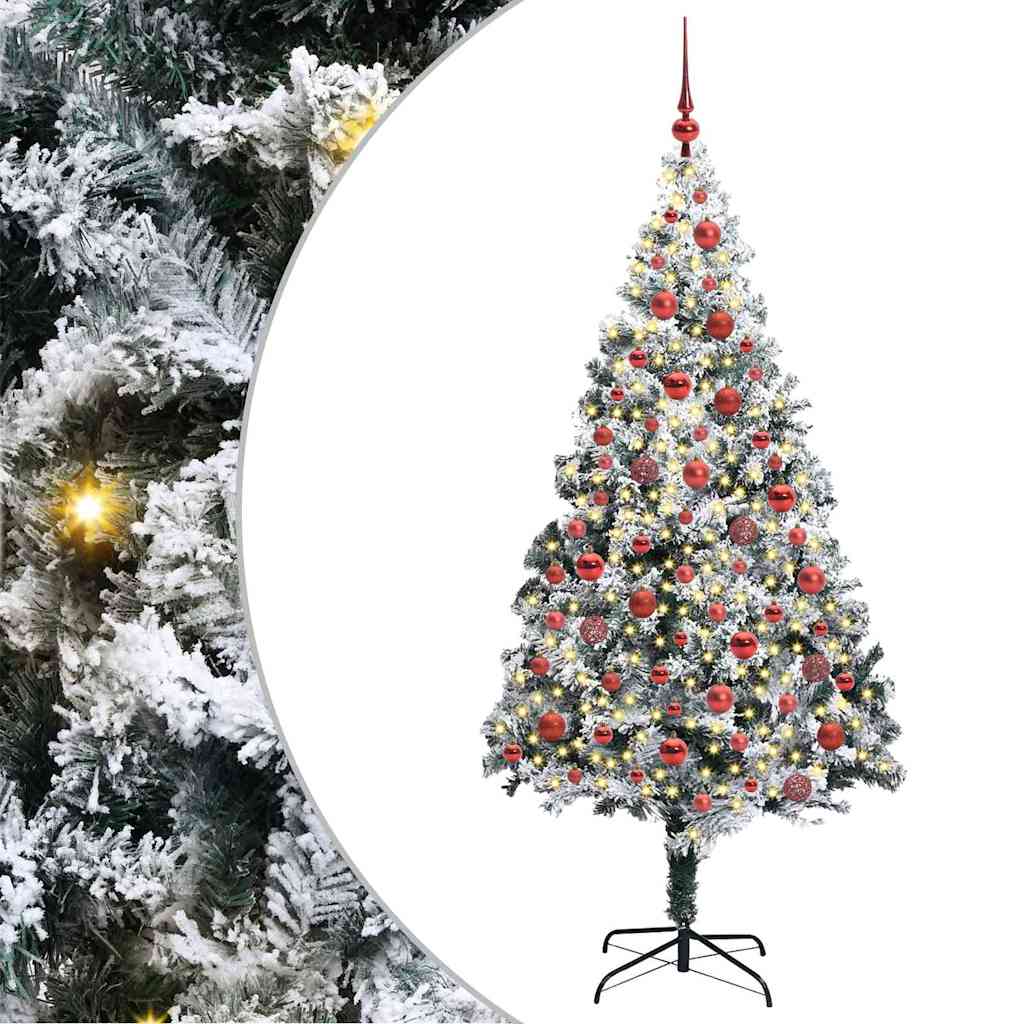 Vidaxx sapin de Noël artificiel avec 300 LED blanc 180 cm PVC et acier et plastique