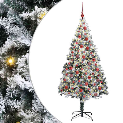 Vidaxx sapin de Noël artificiel avec 300 LED blanc 180 cm PVC et acier et plastique