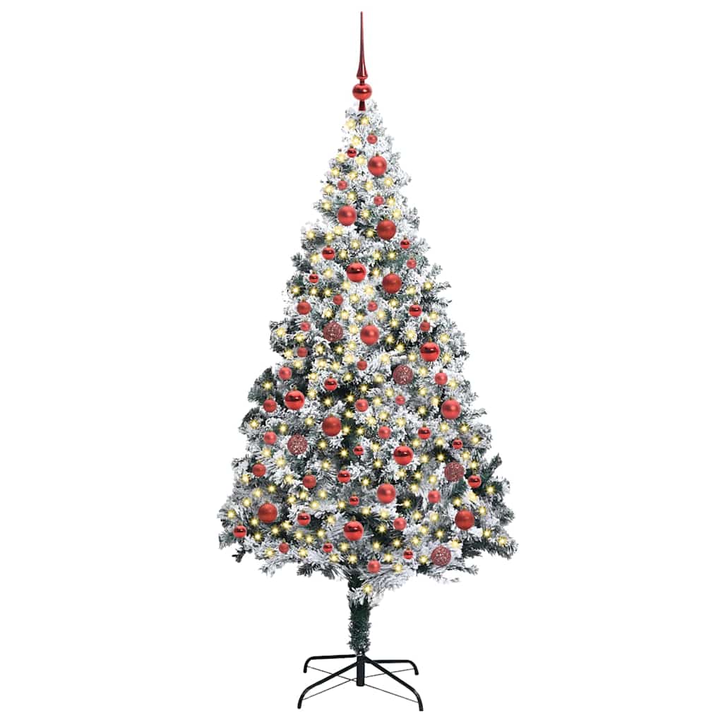 Vidaxx sapin de Noël artificiel avec 300 LED blanc 180 cm PVC et acier et plastique
