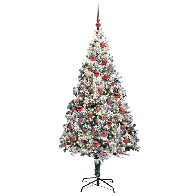 Vidaxx sapin de Noël artificiel avec 300 LED blanc 180 cm PVC et acier et plastique