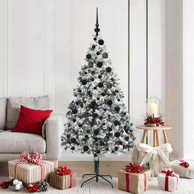 Vidaxx sapin de Noël artificiel avec 300 LED blanc 180 cm PVC et acier et plastique
