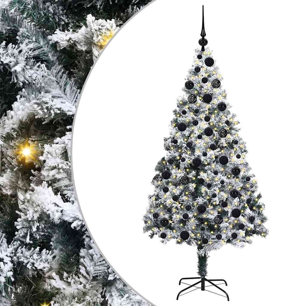 Vidaxx sapin de Noël artificiel avec 300 LED blanc 180 cm PVC et acier et plastique