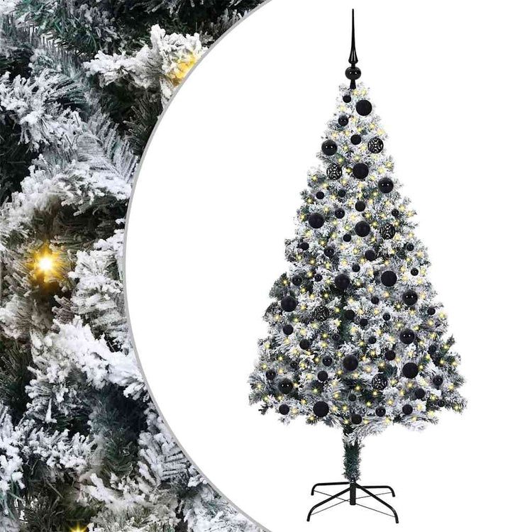 Vidaxx sapin de Noël artificiel avec 300 LED blanc 180 cm PVC et acier et plastique