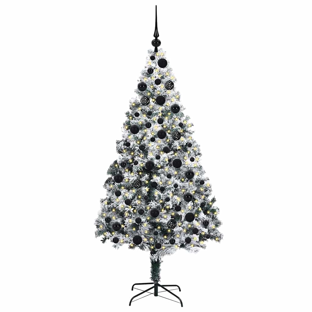 Vidaxx sapin de Noël artificiel avec 300 LED blanc 180 cm PVC et acier et plastique