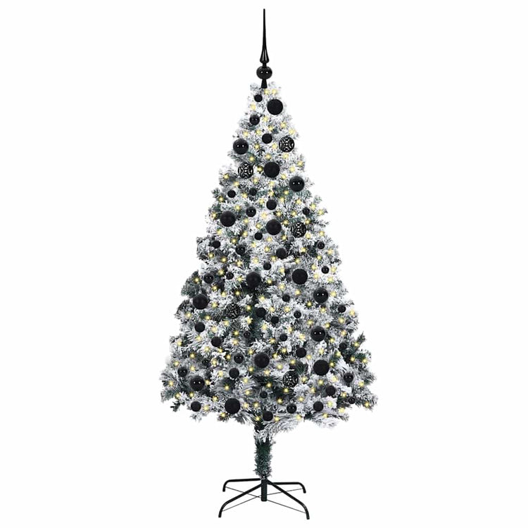Vidaxx sapin de Noël artificiel avec 300 LED blanc 180 cm PVC et acier et plastique