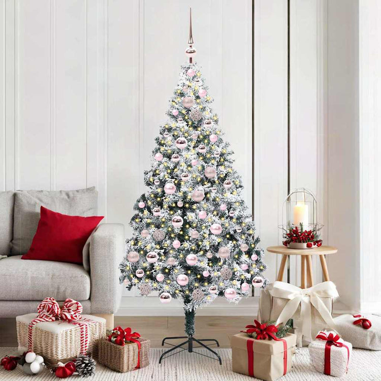 Vidaxx sapin de Noël artificiel avec 300 LED blanc 180 cm PVC et acier et plastique