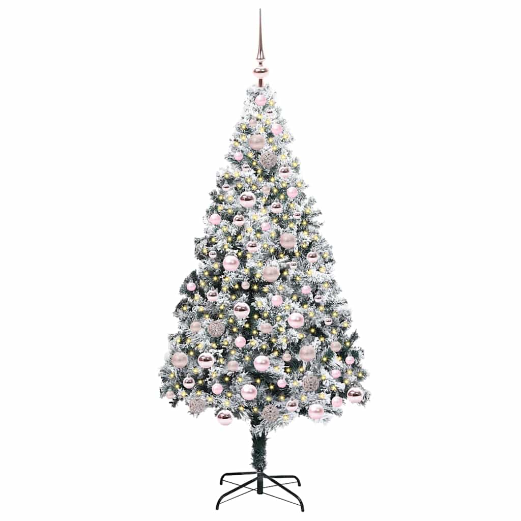 Vidaxx sapin de Noël artificiel avec 300 LED blanc 180 cm PVC et acier et plastique
