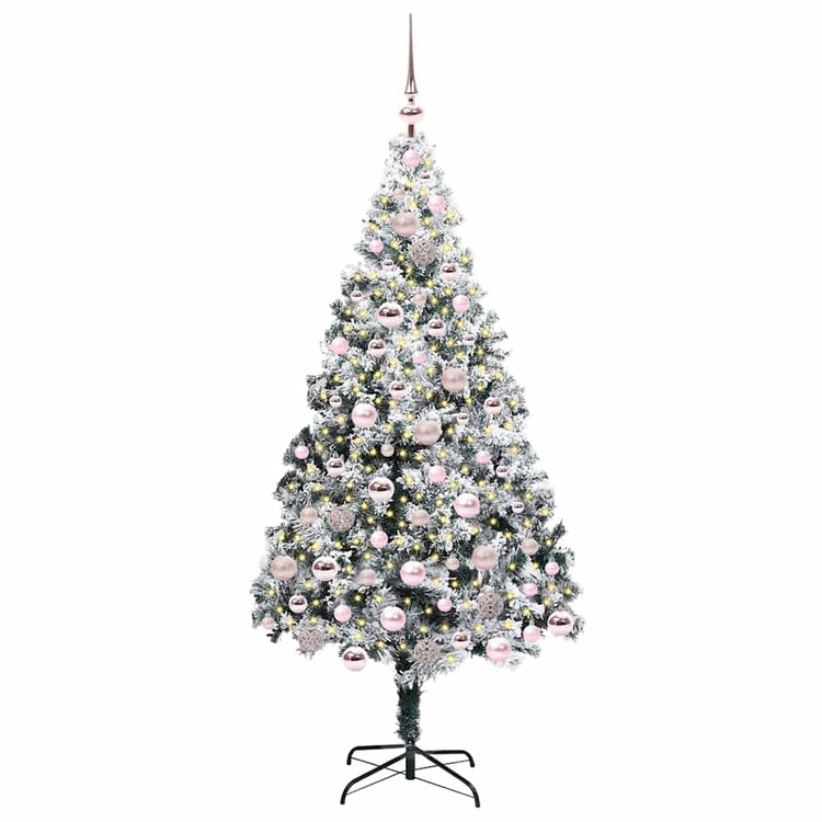 Vidaxx sapin de Noël artificiel avec 300 LED blanc 180 cm PVC et acier et plastique