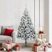 Vidaxx sapin de Noël artificiel avec 300 LED blanc 180 cm PVC et acier et plastique - afbeelding 1
