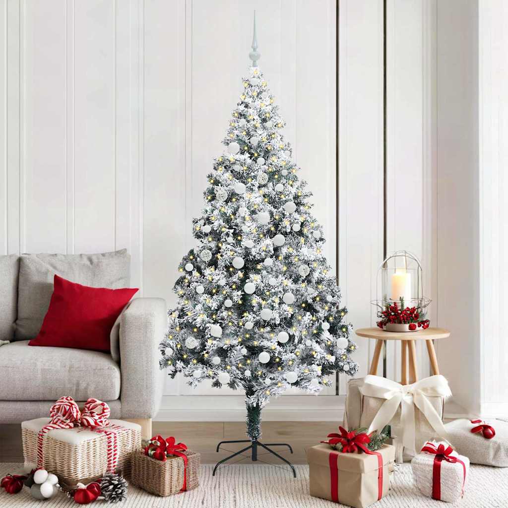 Vidaxx sapin de Noël artificiel avec 300 LED blanc 180 cm PVC et acier et plastique