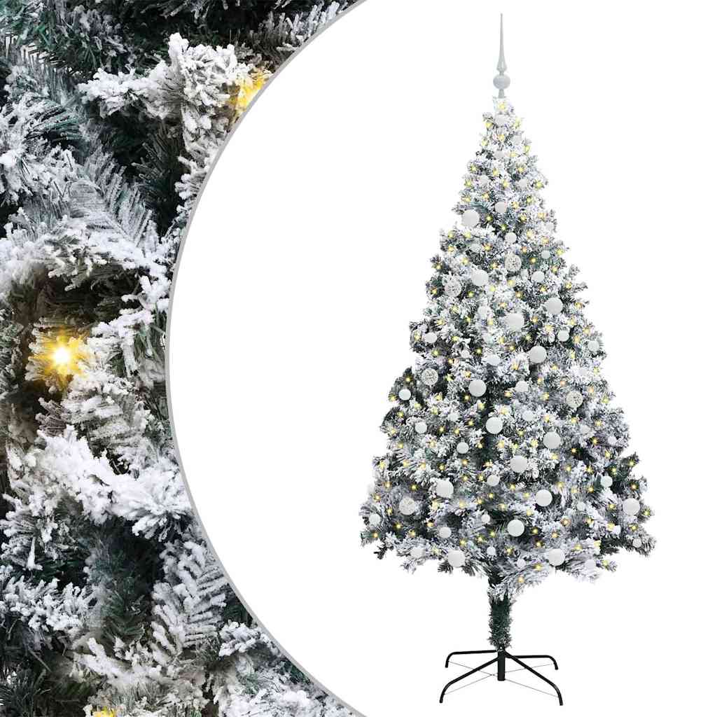 Vidaxx sapin de Noël artificiel avec 300 LED blanc 180 cm PVC et acier et plastique