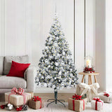 Vidaxx sapin de Noël artificiel avec 300 LED blanc 180 cm PVC et acier et plastique - afbeelding 1
