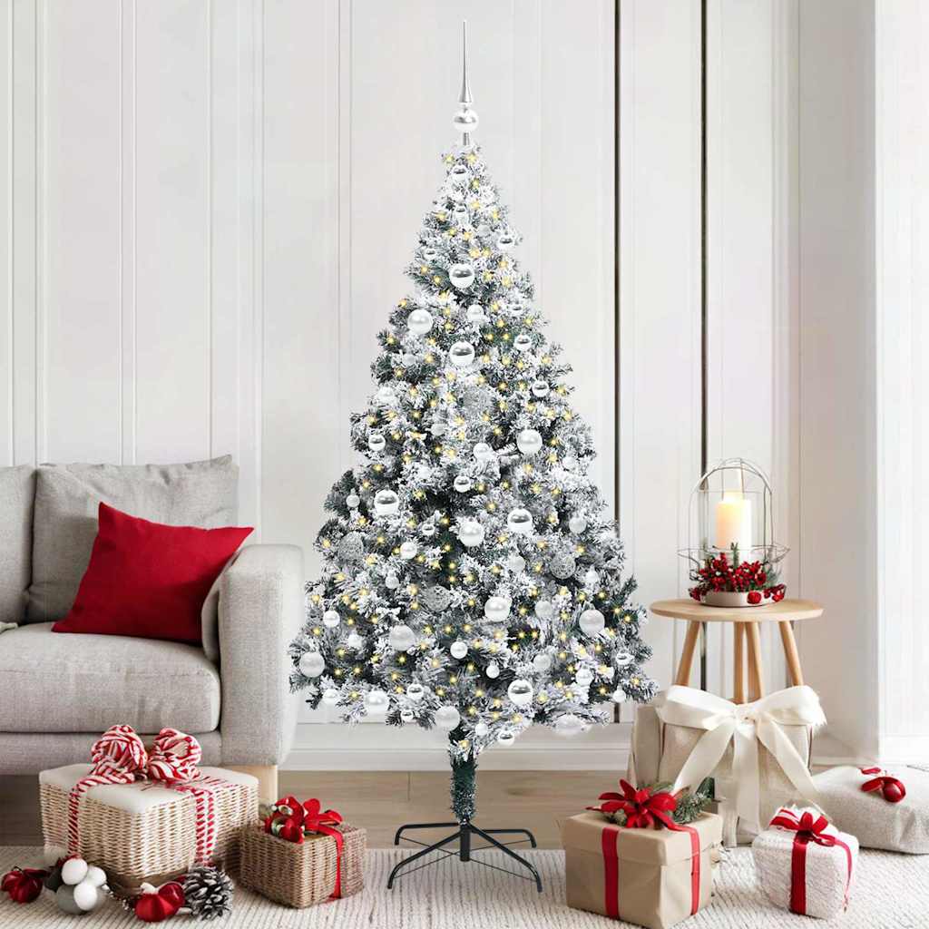 Vidaxx sapin de Noël artificiel avec 300 LED blanc 180 cm PVC et acier et plastique