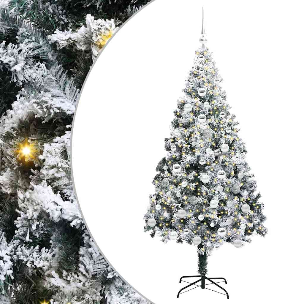 Vidaxx sapin de Noël artificiel avec 300 LED blanc 180 cm PVC et acier et plastique