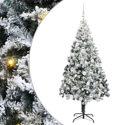Vidaxx sapin de Noël artificiel avec 300 LED blanc 180 cm PVC et acier et plastique