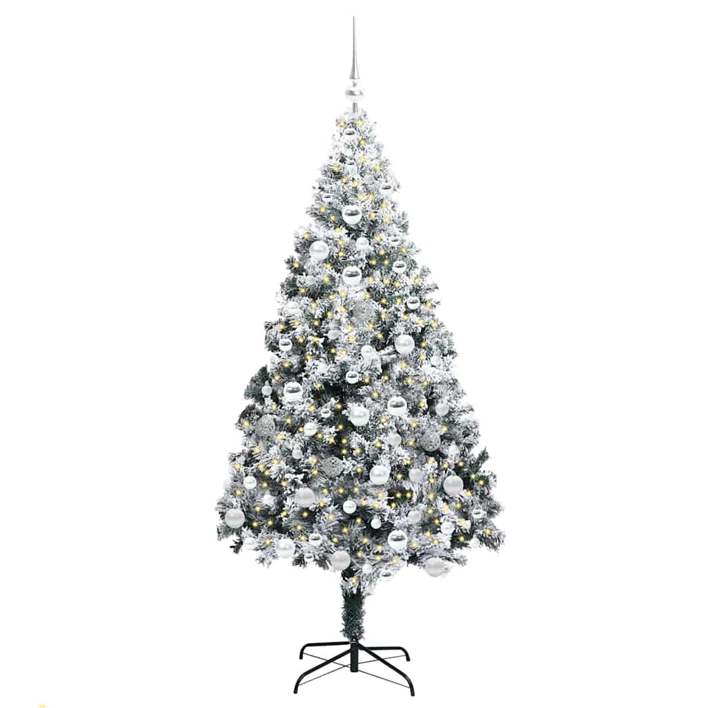 Vidaxx sapin de Noël artificiel avec 300 LED blanc 180 cm PVC et acier et plastique