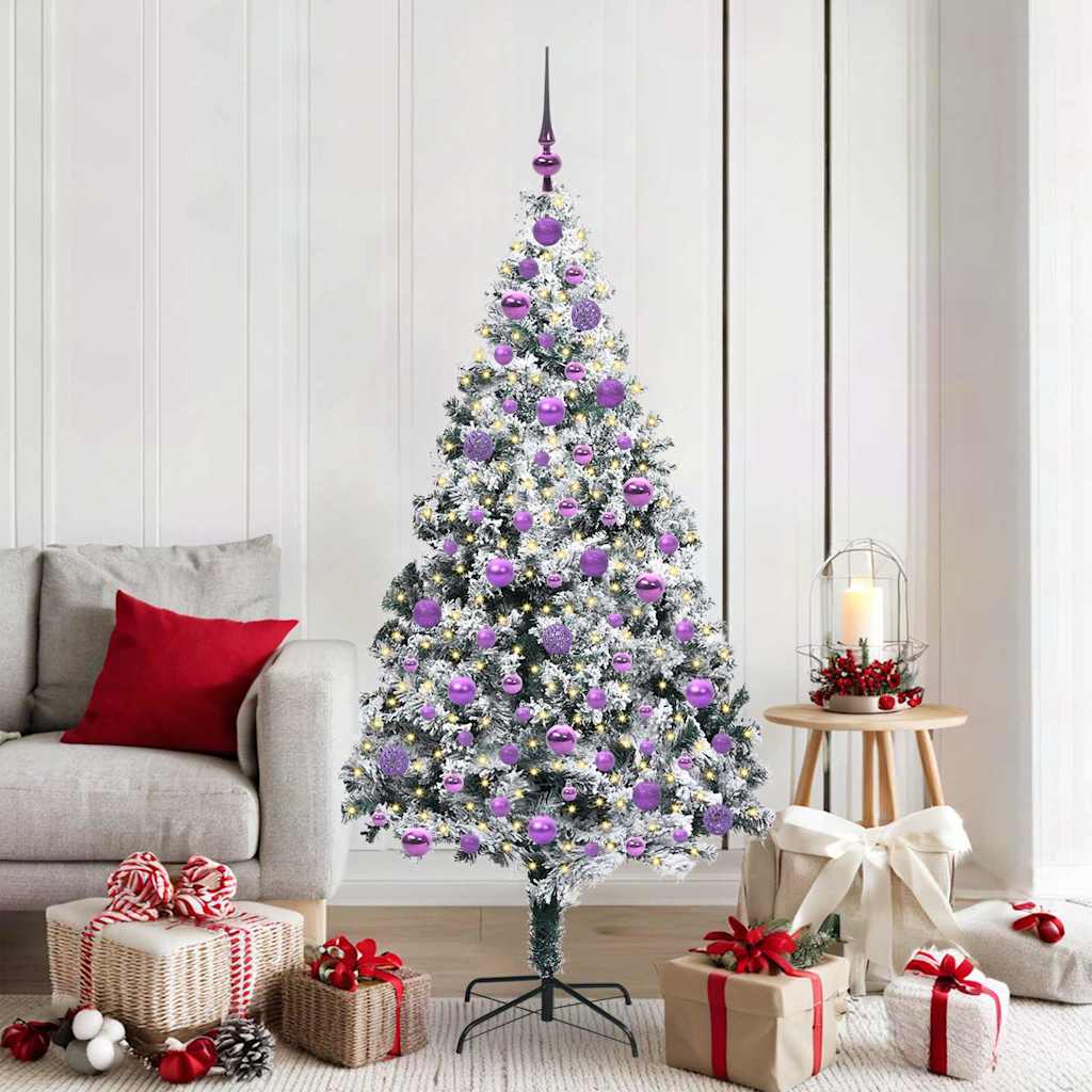 Vidaxx sapin de Noël artificiel avec 300 LED blanc 180 cm PVC et acier et plastique