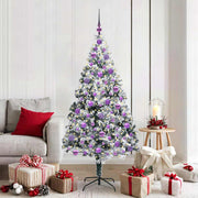 Vidaxx sapin de Noël artificiel avec 300 LED blanc 180 cm PVC et acier et plastique - afbeelding 1